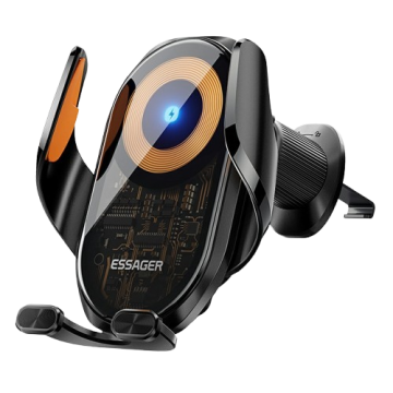 Holder ESSAGER 15W Wireless Charger Car Mount Air Vent Clip Stand 360° 