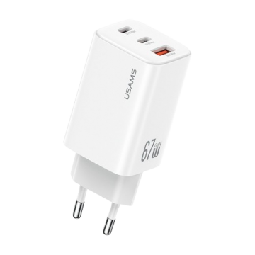 СЗУ блочок USAMS CC265 67W GaN Charger USB + 2 x Type-C Fast Charging