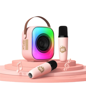 Колонка Караоке ONIKUMA Bluetooth L7 RGB +2 микрофона Pink