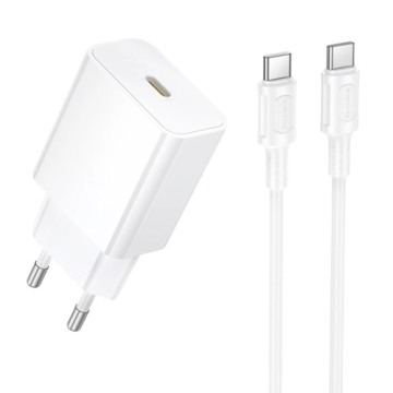 СЗУ Type-C Borofone BA112A Star PD20W (1USB-C) + кабель Type-C to Type-C