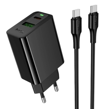 СЗУ Type-C Hoco CS94A Leader PD20W+QC3,0 (1USB-A/1C) +кабель Type-C to Type-C