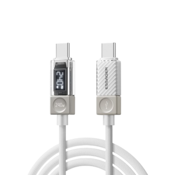 USB cable Type-C to Type-C ESSAGER 1m 100W Transparent Digital Display EXTT1-JL02-Z