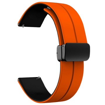 Ремешок 20mm Classy силиконовый Black/Orange